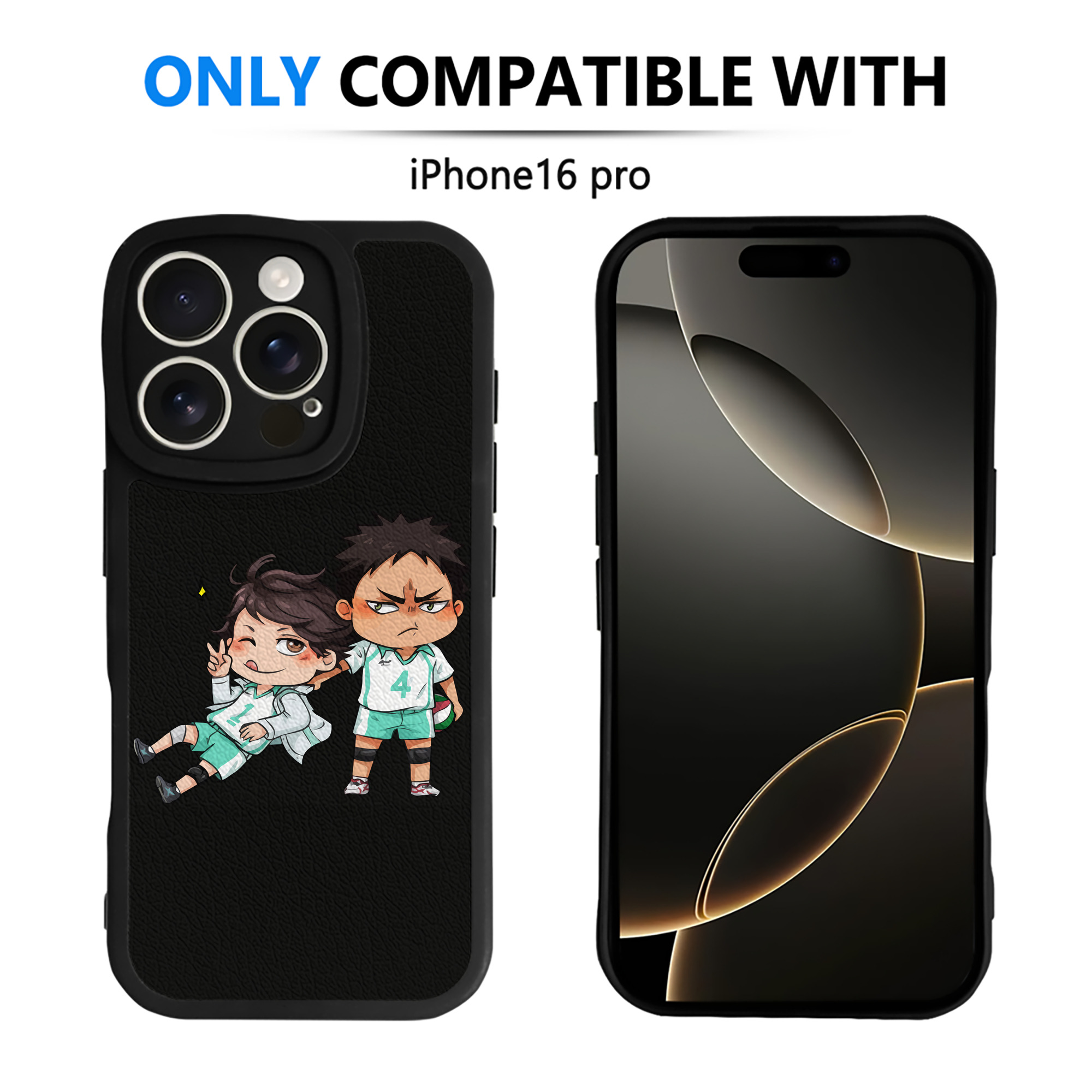 （画像用） ハイキュー!! Haikyu!! 【iPhone 16シリーズ対応】シリコンスマホケース（レザー調） 材質：シリコン